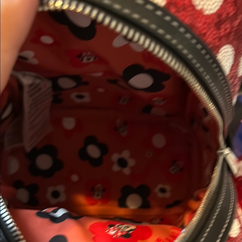 Disney Red and White Polka Dot Minnie Sequin Backpack with Bow Headband - Picture 7 of 7